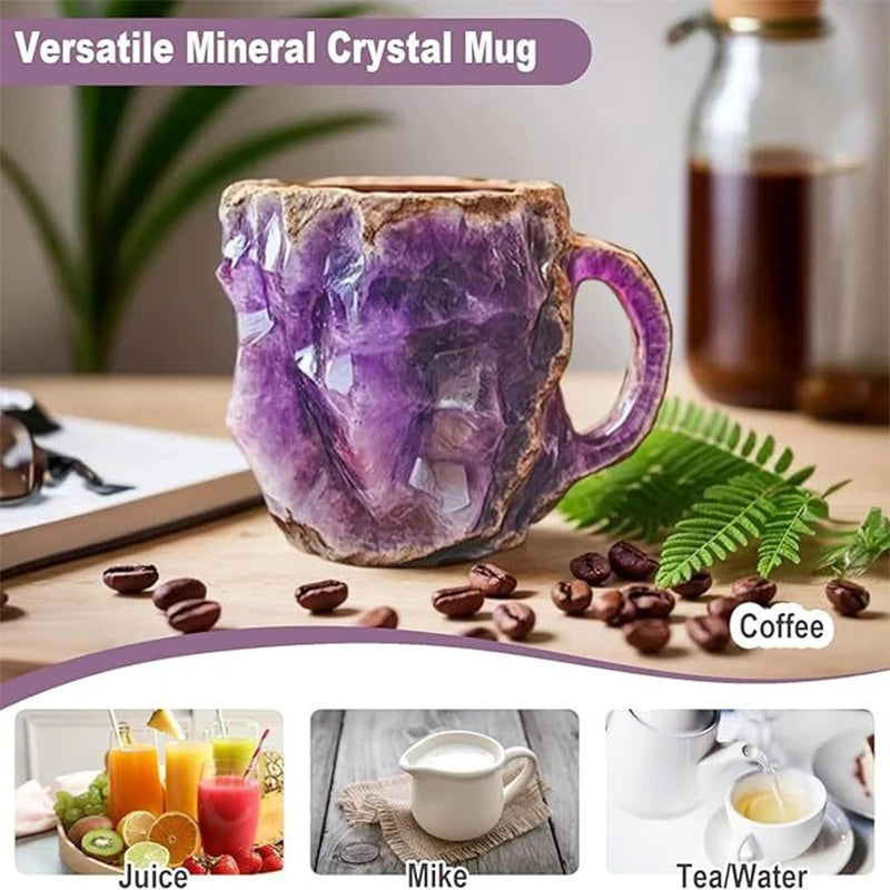 Mineral Crystal Coffee Mug 2025 New Multi-Colored Elegant Crystal Christmas Mugs Gift for Home and Office Kitchen Supplies