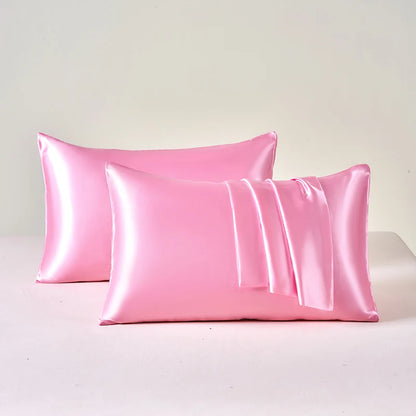 2Pcs Satin Pillowcase for Skin and Hair, Satin Pillow Cases Set of 2 Soft Breathable Smooth Cooling Pillow Covers for Sleeping