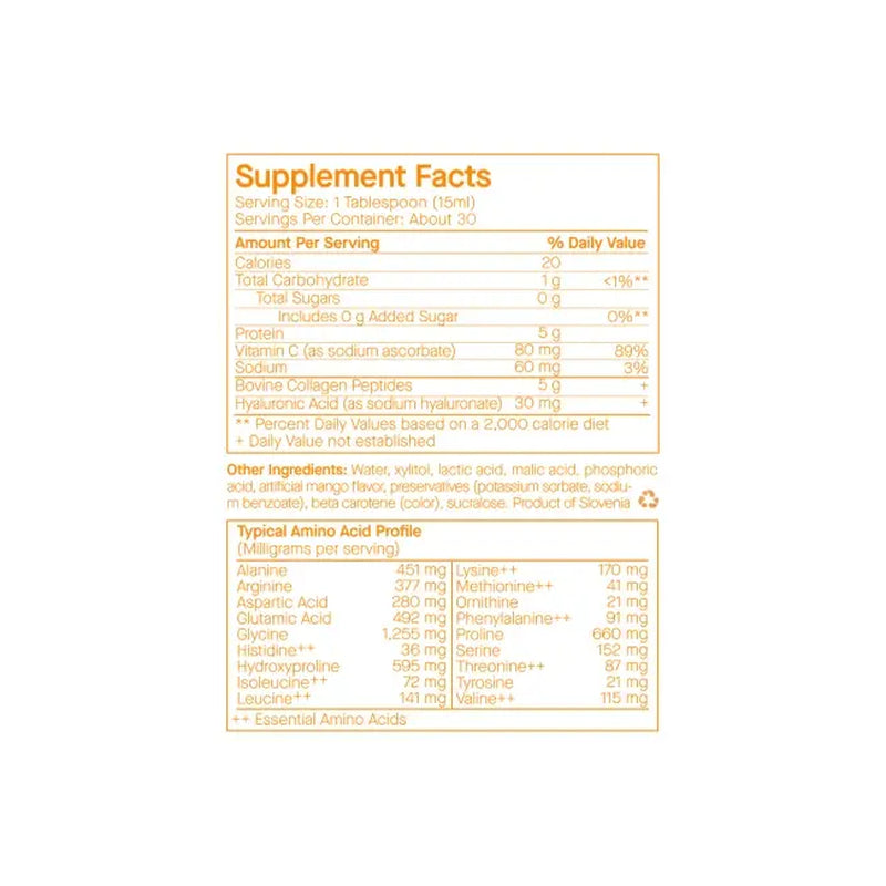 Spoiled Child E27 Extra Strength Liquid Collagen 400Ml 13.5 FL Oz - Mango Flavor with Vitamin C & Hyaluronic Acid for Skin Hair Nails Joint Gut Health Beauty Fitness