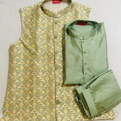 Kurta Set Men'S Elegant Jacket with Comfortable Fit for Suits - Menswear
