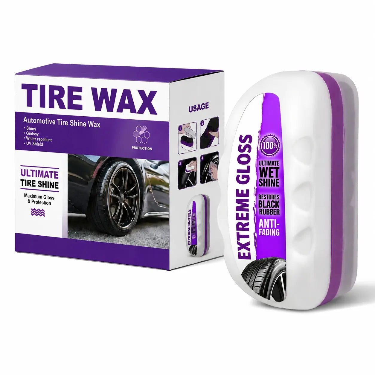 Tire Gloss Protectant, High-End, Long-Lasting, Durable Tires Shine Wax, Maintenance Coating, Keeps Tires Shiny over Time