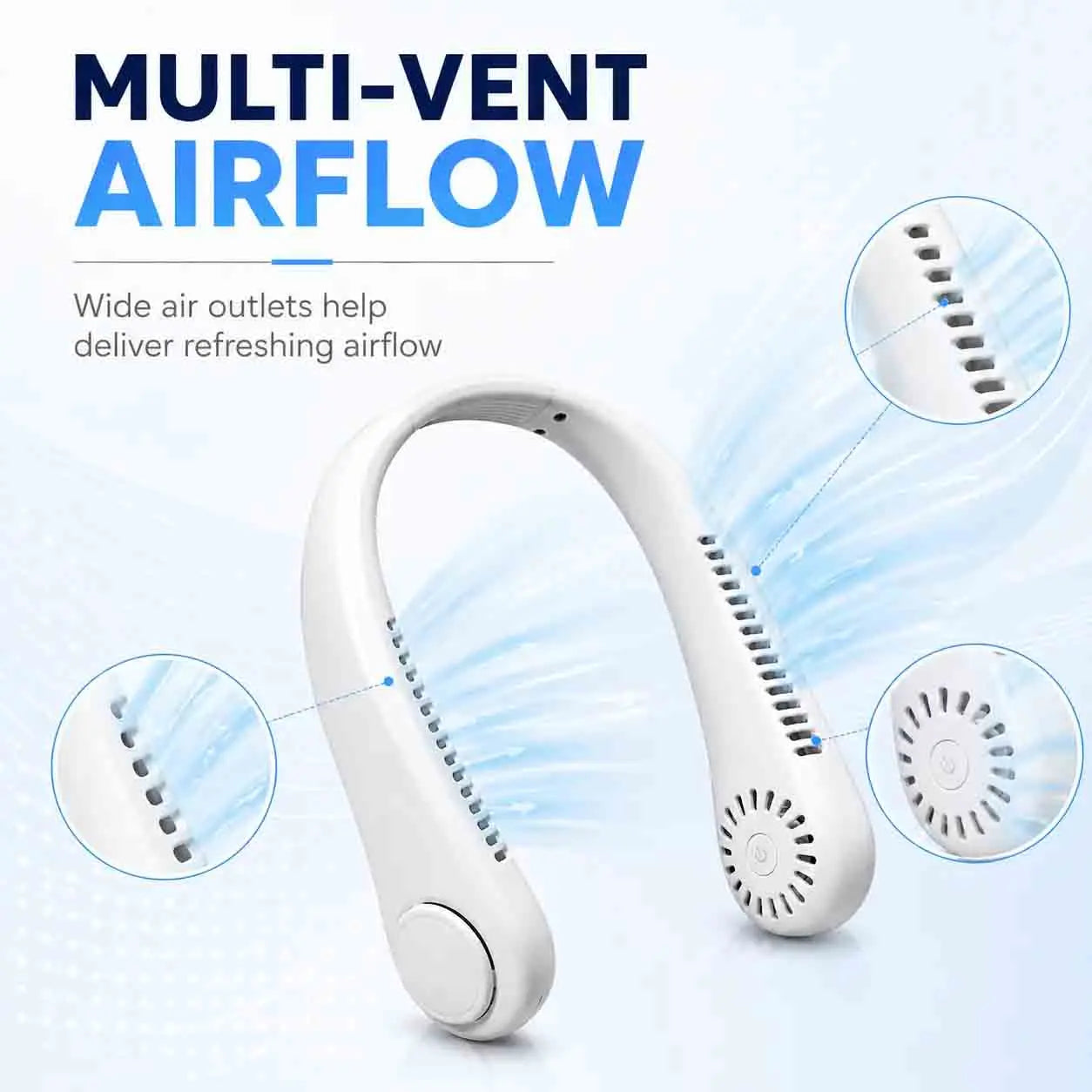 Hands-Free Neck Fan – Portable Wearable Cooling, Lightweight U-Shaped Design for Summer Travel, Outdoor Activities, Office, Commuting & Everyday Comfort