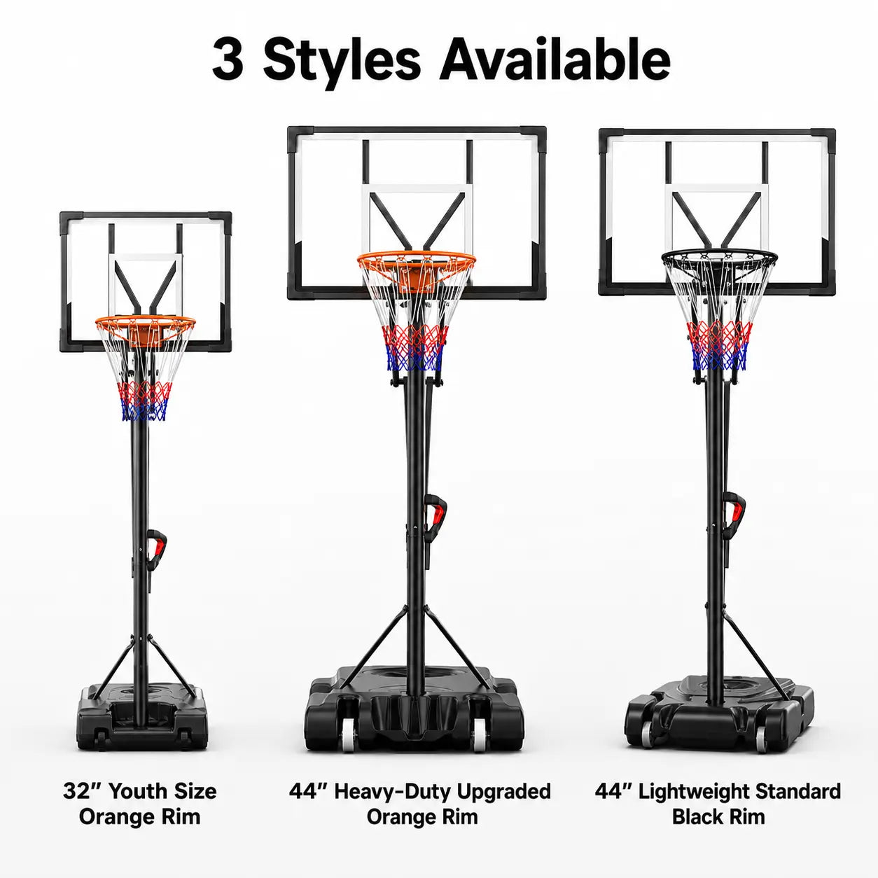 DAYAGO Portable Basketball Hoop System, 8.5 FT Height Adjustable Goal for All Ages with 33" Backboard and Wheels for Driveway & Indoor/Outdoor Play