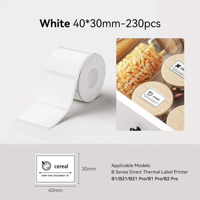 NIIMBOT Labels for B-Series Thermal Label Printer, Thermal Label Tape for Marson Jar/Bakery/Grocery/Barcode/Return Address/Small Business,Back to School,Back to School Haul