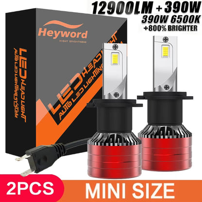 2Pcs Car Headlight H4 H7 LED H11 9005 9006 H1 Auto Bulbs 390W 129000LM Light Lamp 6000K 12V Led Headlight Bulbs