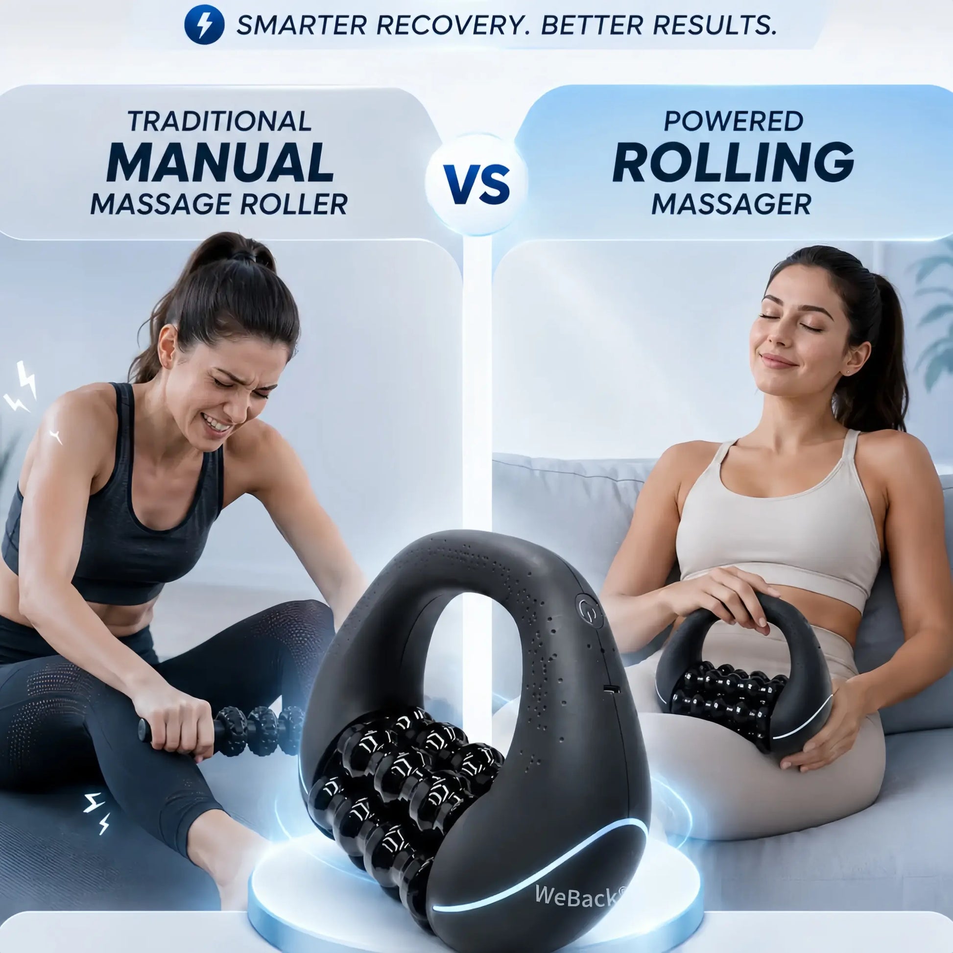 Summerwins Handheld Electric Rolling Massager, 3-Speed Rotating Full-Body Massage Tool for Neck, Back, Shoulders, Arms and Legs, Relaxation Gift, Party Gift and Home Use