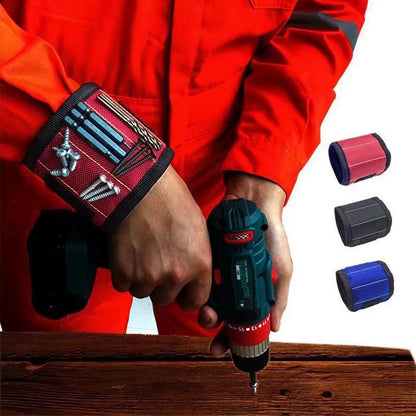 Magnetic Wristband for Holding Screws Nails Drilling Bits Wrist Tool Holder Belts with Strong Magnets Five Rows of Ten Magnets