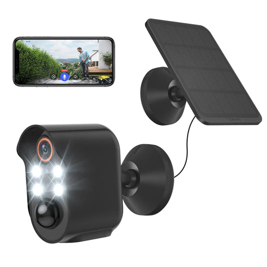 Wireless Outdoor Solar Security Camera, HD Color Night View Security Camera with AI Human Detection, IP65 Weather-Resistant Security Camera for Outdoor Use, Security Cameras for Home