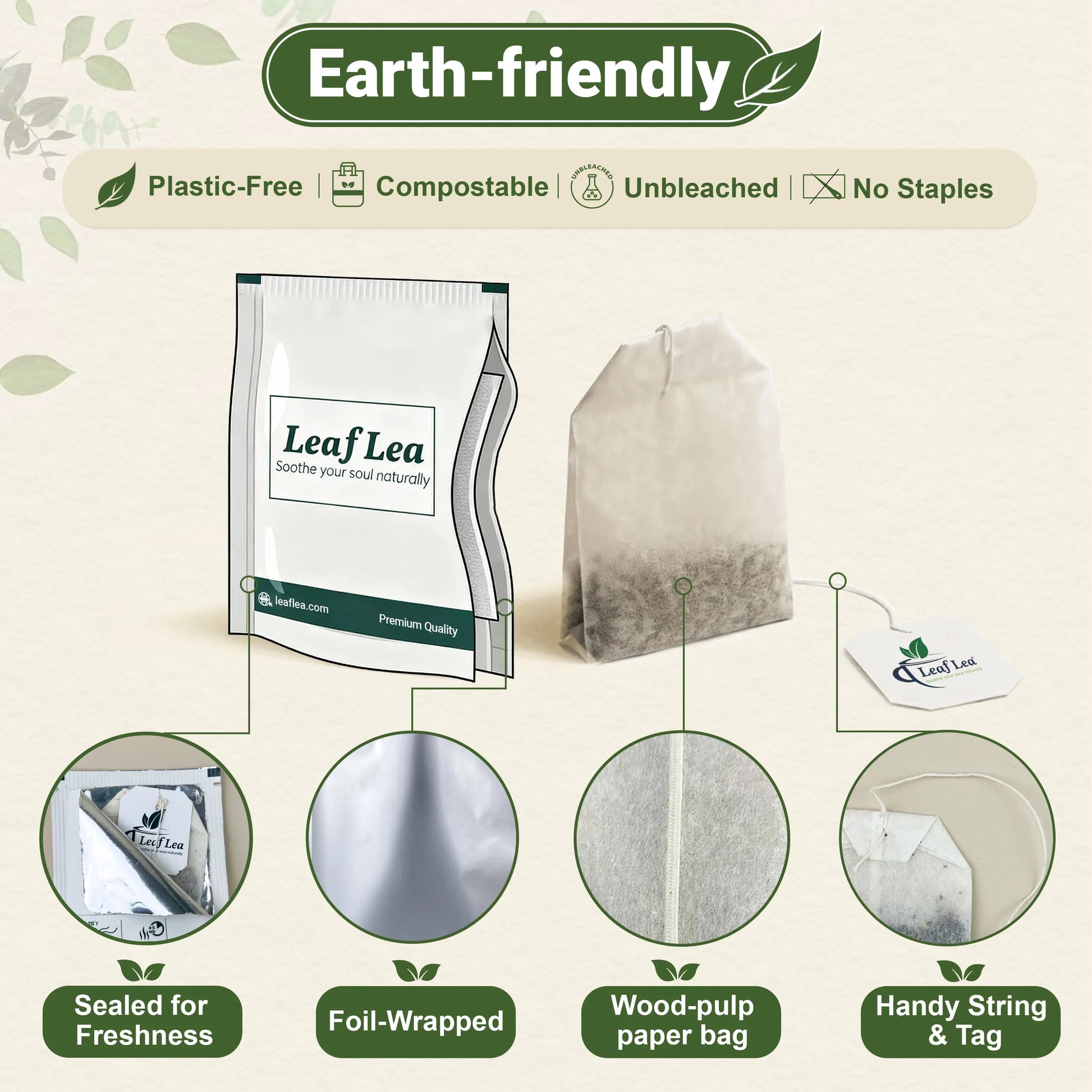 Leaflea Natural Bitter Melon Tea Bags, Cundeamor Herbal Tea Bags – Melon Amargo Gohyah Fruit Tea, Wellness & Digestion Support, Caffeine-Free, Non-Gmo, Sugar-Free, Vegan