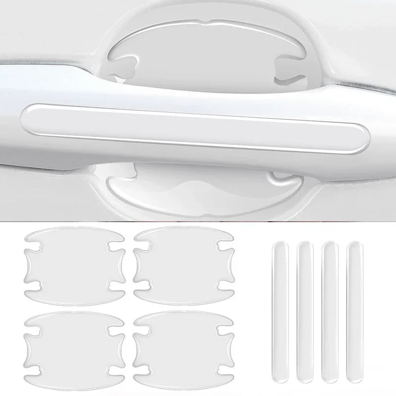 Car Door Handle Bowl Scratch Transparent Stickers Protective Invisible Silicon Rearview Mirror Anti-Collision Protection Strip