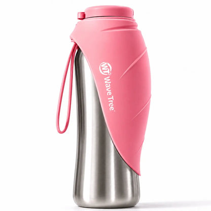 2 in 1 Dog Bowl & Water Bottle, Bpa-Free 24 Fl Oz/835 Ml Portable Dog Water Dispenser with Flip-Top Bowl, Leakproof Travel Pet Bottle for Walking, Hiking, Camping & Outdoor Adventures