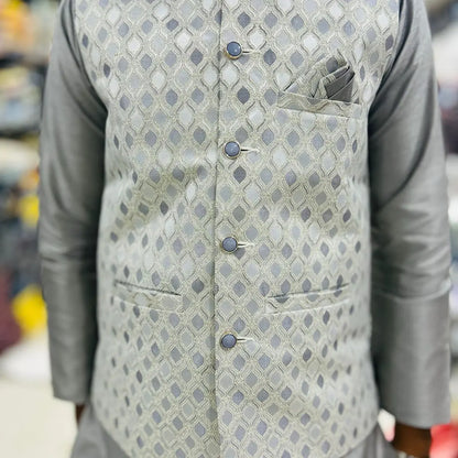 Mens Jacket Kurta Set