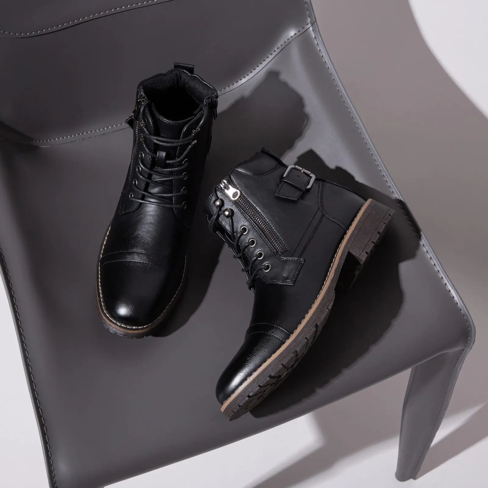 Men'S Boots Casual Dress Boots for Men Brown Boots Mens Motorcycle Combat Ankle Oxford Boots