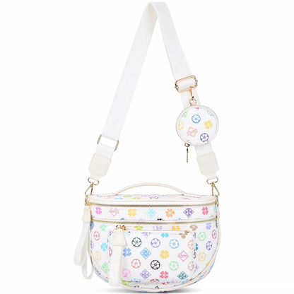 Spacious Checkered PU Leather Crossbody Bag Bum Bag Checkered Handbags Wallets for Women Summerwins