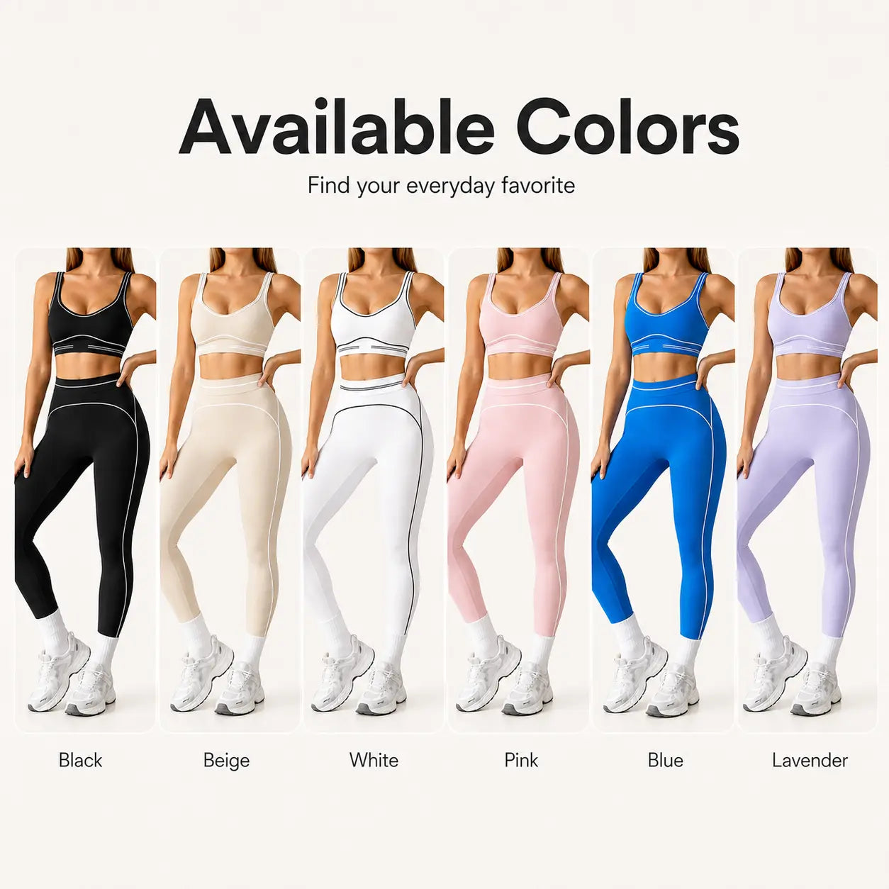 Women’S 2 Piece Seamless Workout Set – Sports Bra & High Waist Leggings