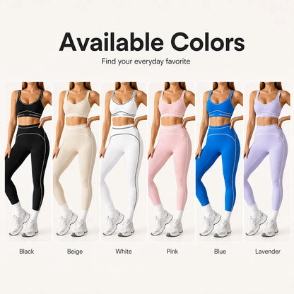 Women’S 2 Piece Seamless Workout Set – Sports Bra & High Waist Leggings