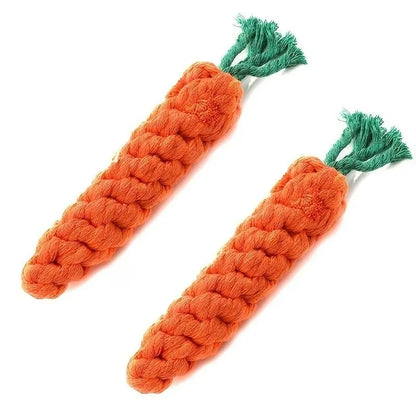 Carrot Shape Dog Chew Toys Cotton Rope Toys for Indoor Dogs Cat Toys Dog Accessories Pet Knot Toy for Dog and Cat Indoor Toys