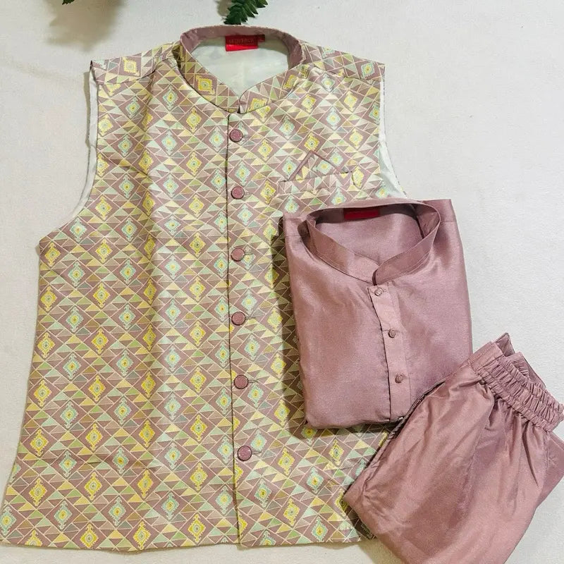Kurta Set Men'S Elegant Jacket with Comfortable Fit for Suits - Menswear