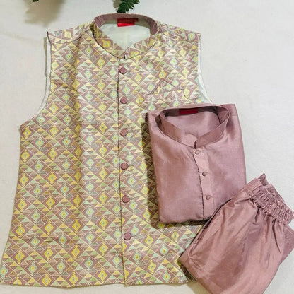 Kurta Set Men'S Elegant Jacket with Comfortable Fit for Suits - Menswear