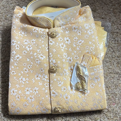 Mens Jacket Kurta with Brooch Pin