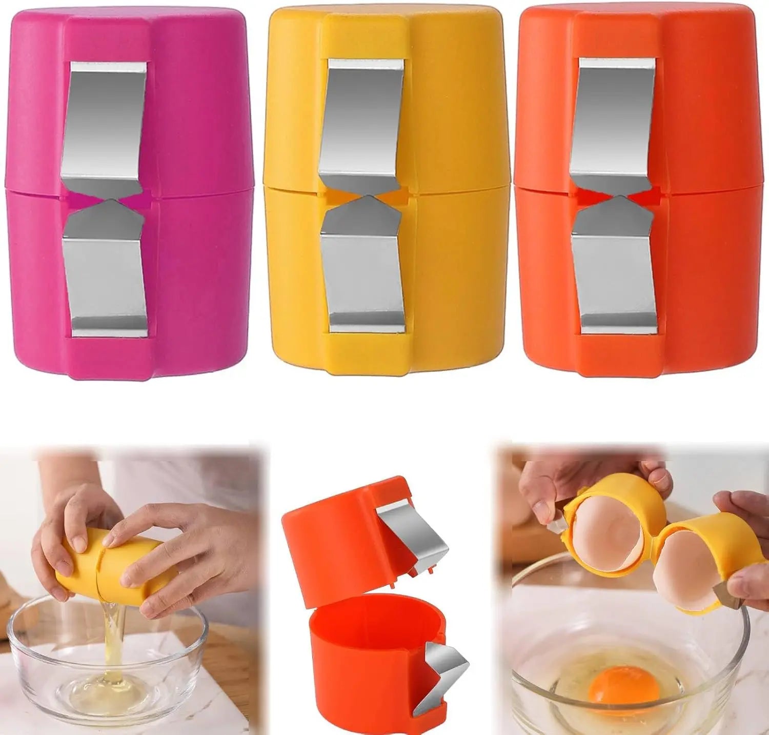 Egg Topper Cutter Tool & Egg Cracker Tool - Pack of 3, Kitchen Gadgets for Eggs, Handheld Egg Slicer - Utensils, Cover - Np