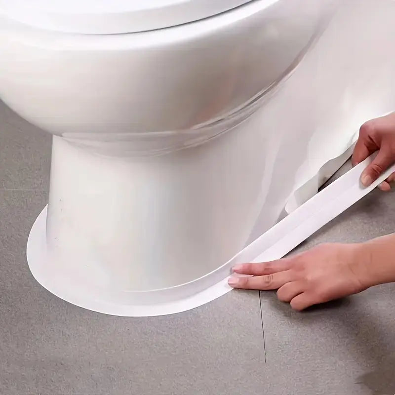 White Waterproof Seal Strip Sealing Tape, 5M Length Sticky Seal Strip for Bathroom & Kitchen Sink Edges, Easy Application, Durable Self-Adhesive Option for DIY Projects (5M)