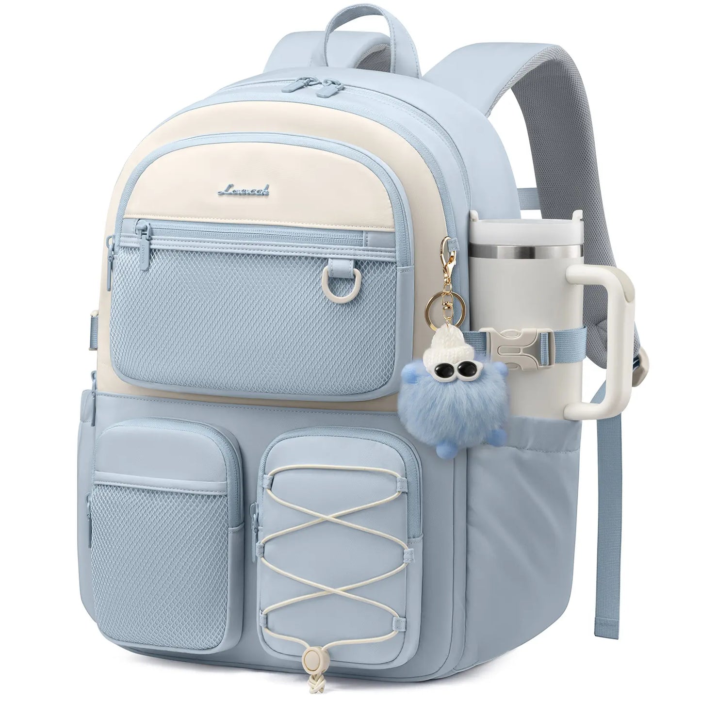 LOVEVOOK School Backpack for Teen Girls, Student Cute Bookbag Purse for Middle High School, 15.6 Inch Laptop Kid Backpack Back to School with Large Cup Holder, College Travel Bag