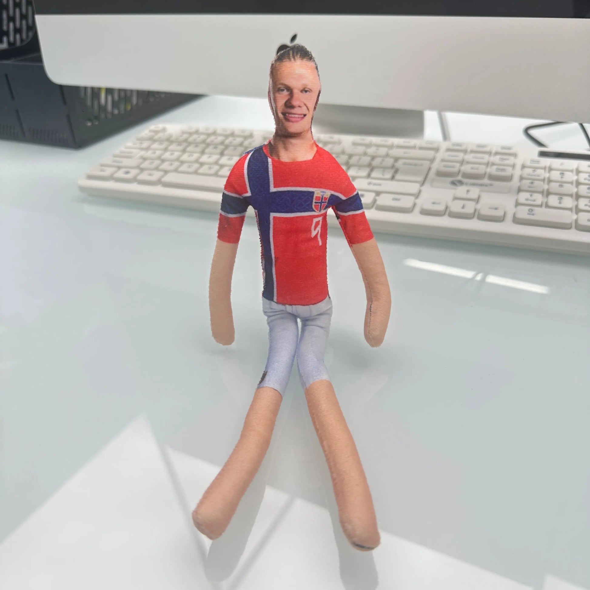Soccer Player Plush Doll, Abstract Jointed Figure, Poseable Soft Toy for Room Decor, Funny Gift Idea for Football Fans