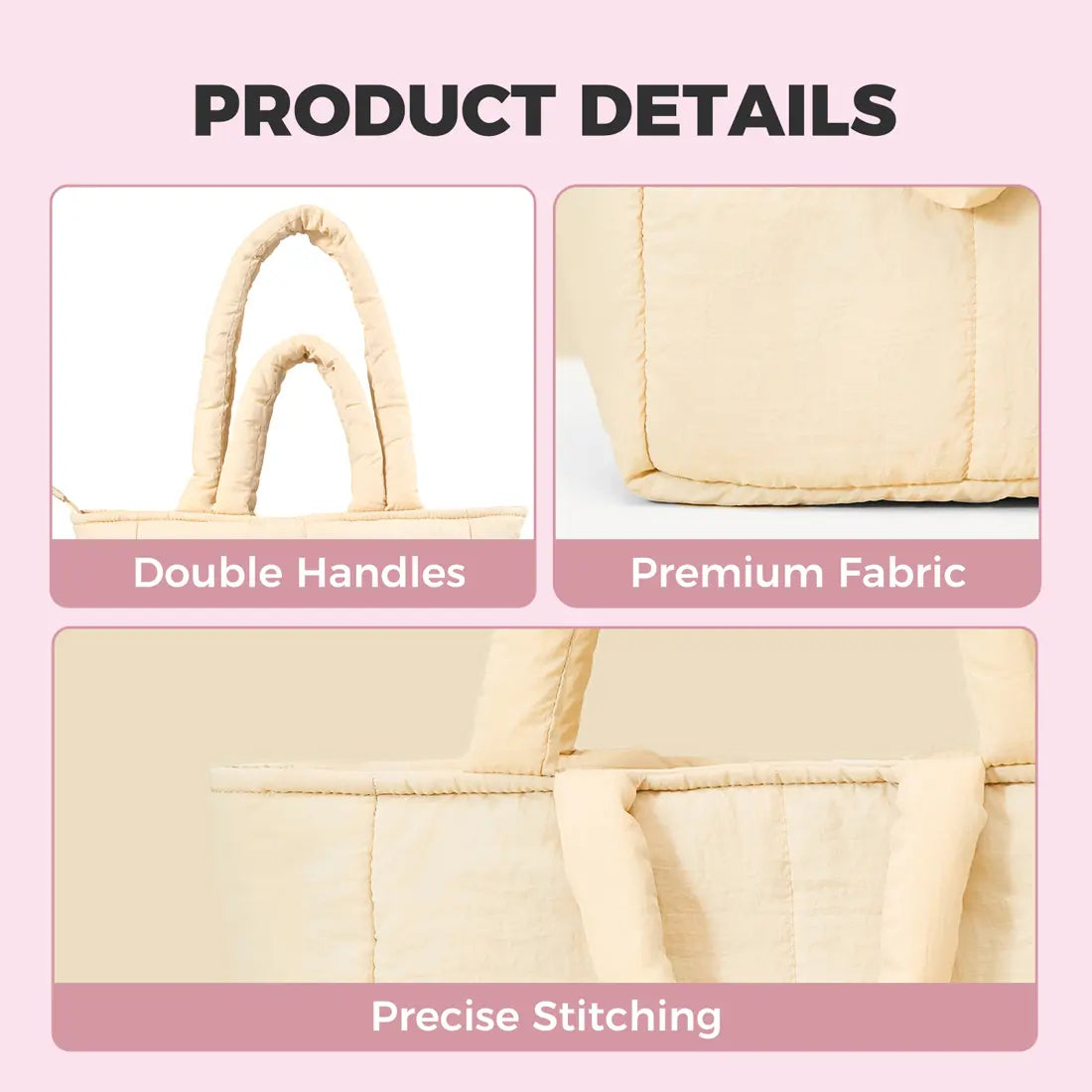 MINISO AIR Series Soft Large-Capacity Casual Minimalist Decluttering Shoulder Tote Bag, College Style Tote Purse, Home Organizer Storage Bag for School & Daily Use