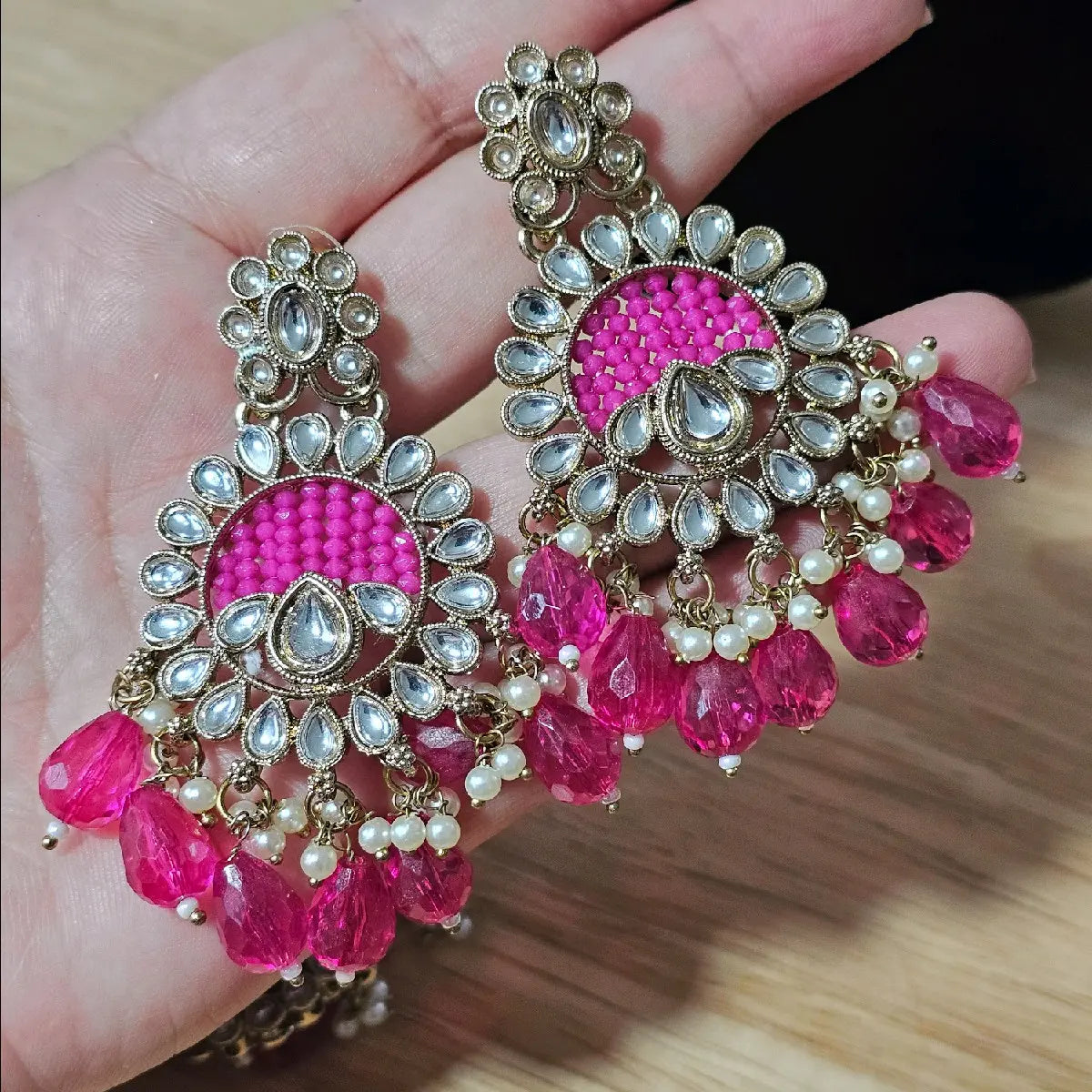Traditional Indian Pakistani Desi Necklace Earrings Tikka Set