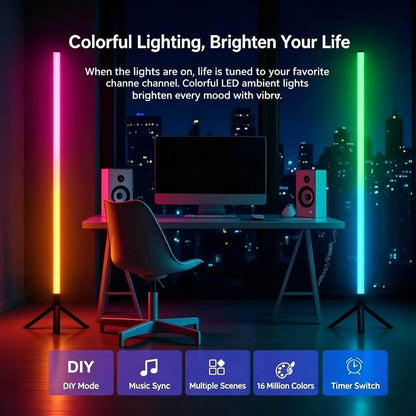 Triangular Floor Standing Light Fixture, Home Lighting, Cozy Decorative Ambiance Lighting for Bedroom