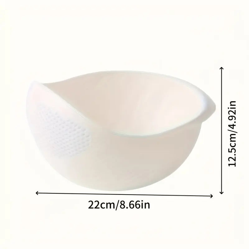 2 Pack White Rice Washing Colander with Handle Creative Plastic Strainer Multifunctional Kitchen Tool Large Capacity Streamlined Design Fast Drainage Storage for Rice Vegetables