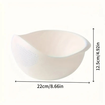 2 Pack White Rice Washing Colander with Handle Creative Plastic Strainer Multifunctional Kitchen Tool Large Capacity Streamlined Design Fast Drainage Storage for Rice Vegetables