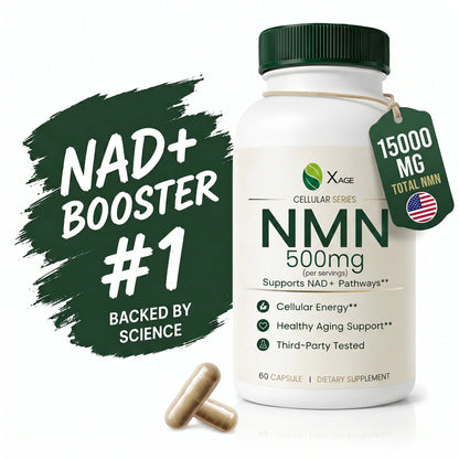 XAGE NMN 500Mg Antioxidant Capsules - Edible Dietary Supplements for Cellular Energy Support, Metabolism Boost, Body Health