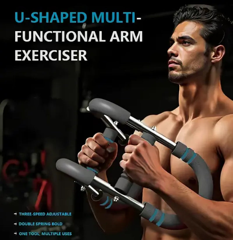 Arm Trainer , 60-110Lb Adjustable Chest Workout Equipment, Men'S Arm Strength Trainer, Portable Spring Resistance Power Twister Bar, for Home Workout Equipment Hand Grip Strengthener