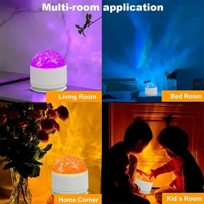 2-In-1 Plastic Cordless Aurora Borealis & Star Cloud Projector - Remote-Controlled, Usb-Rechargeable Galaxy Night Lamp, Dimmable Ambient Mood Light for Bedroom Decor, Sleep, Cloud Ceiling Room, Starry Night Relaxation Gifts