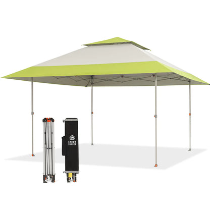 CROWN SHADES 13X13 Pop up Canopy, Outdoor Canopy Tent, Gazebo for Backyard & Patio Furniture, Foldable Sun Shade, Beige&Coffee