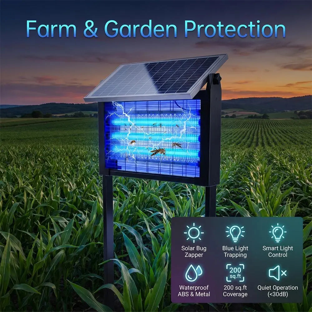 【Summerfinds】2Pack Outdoor 20W High-Power Rechargeable Electronic Mosquito Zapper Light, Waterproof Insect Killer with 3 Tubes, Dual Charging, 6000Mah Battery, for Summer Outdoor Fun,Summerwins