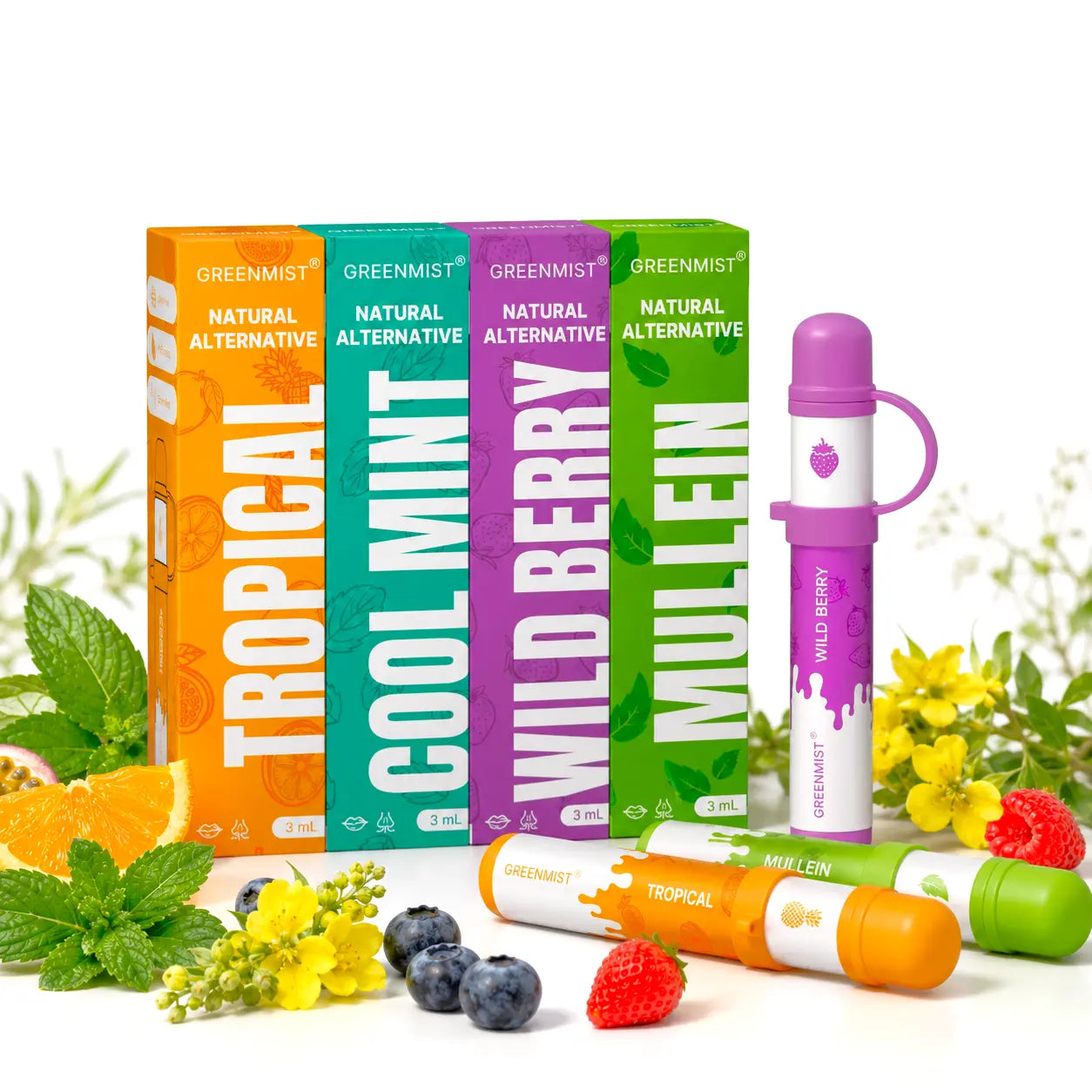 Greenmist Disposable Nasal Inhaler Stick, Portable Essential Oil Aromatherapy Relief for Alternative Health & Wellness