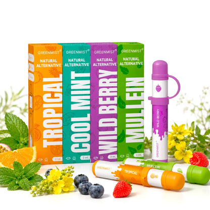 Greenmist Disposable Nasal Inhaler Stick, Portable Essential Oil Aromatherapy Relief for Alternative Health & Wellness