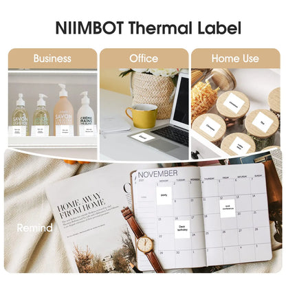 NIIMBOT Labels for B-Series Thermal Label Printer, Thermal Label Tape for Marson Jar/Bakery/Grocery/Barcode/Return Address/Small Business,Back to School,Back to School Haul