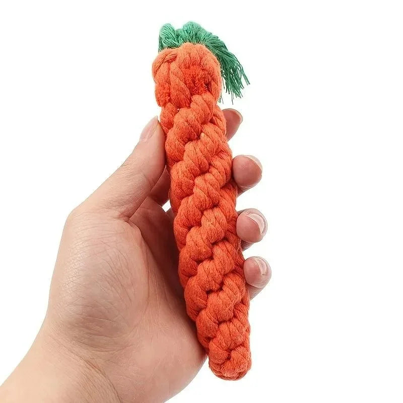 Carrot Shape Dog Chew Toys Cotton Rope Toys for Indoor Dogs Cat Toys Dog Accessories Pet Knot Toy for Dog and Cat Indoor Toys