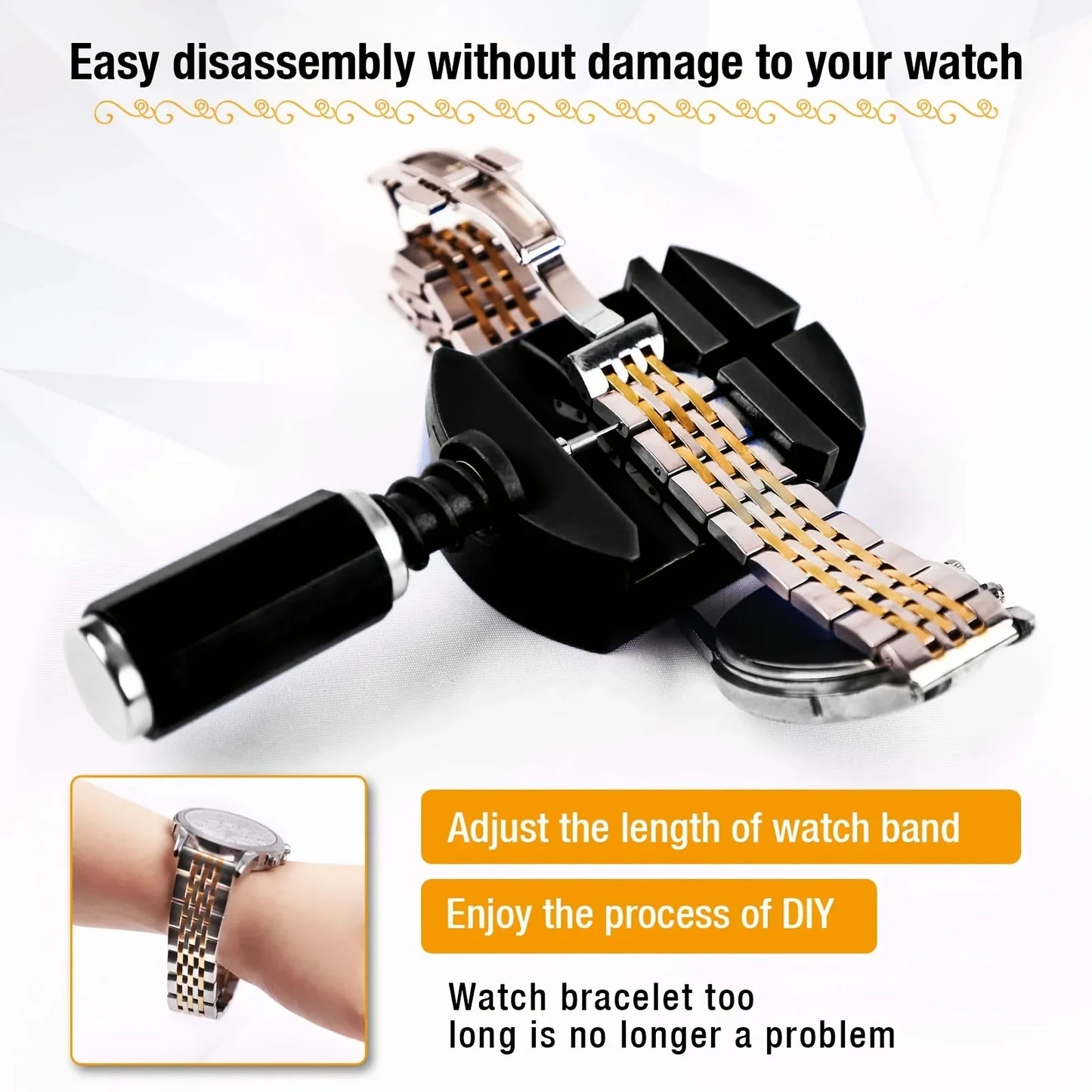 Watch Link Removal Tool Kit, Watch Band Tool Strap Chain Pin Remover Repair Tool Kit for Watch Band Strap Adjustment, Watc