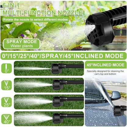 【Dealsforyou】Kepeak 1500PSI Cordless Pressure Washer, 21V Portable Electric Power Washer with 200W Motor, 13000Mah Battery, 6-In-1 Nozzle, Foam Cannon & 5M Hose, High-Pressure Cleaning Gun for Car,For Valentine’S Day Gift Summervibes