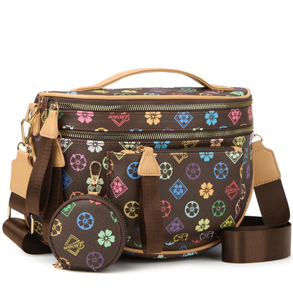Spacious Checkered PU Leather Crossbody Bag Bum Bag Checkered Handbags Wallets for Women Summerwins