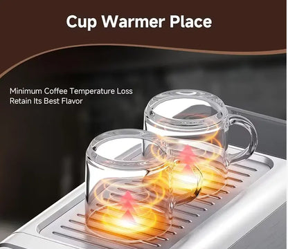 20 Bar Espresso Machine for Home, Semi-Automatic Coffee Maker with Milk Frother Steam Wand, 1450W Motor, 34Oz Water Tank for Latte, Cappuccino, Iced Coffee & Summervibes