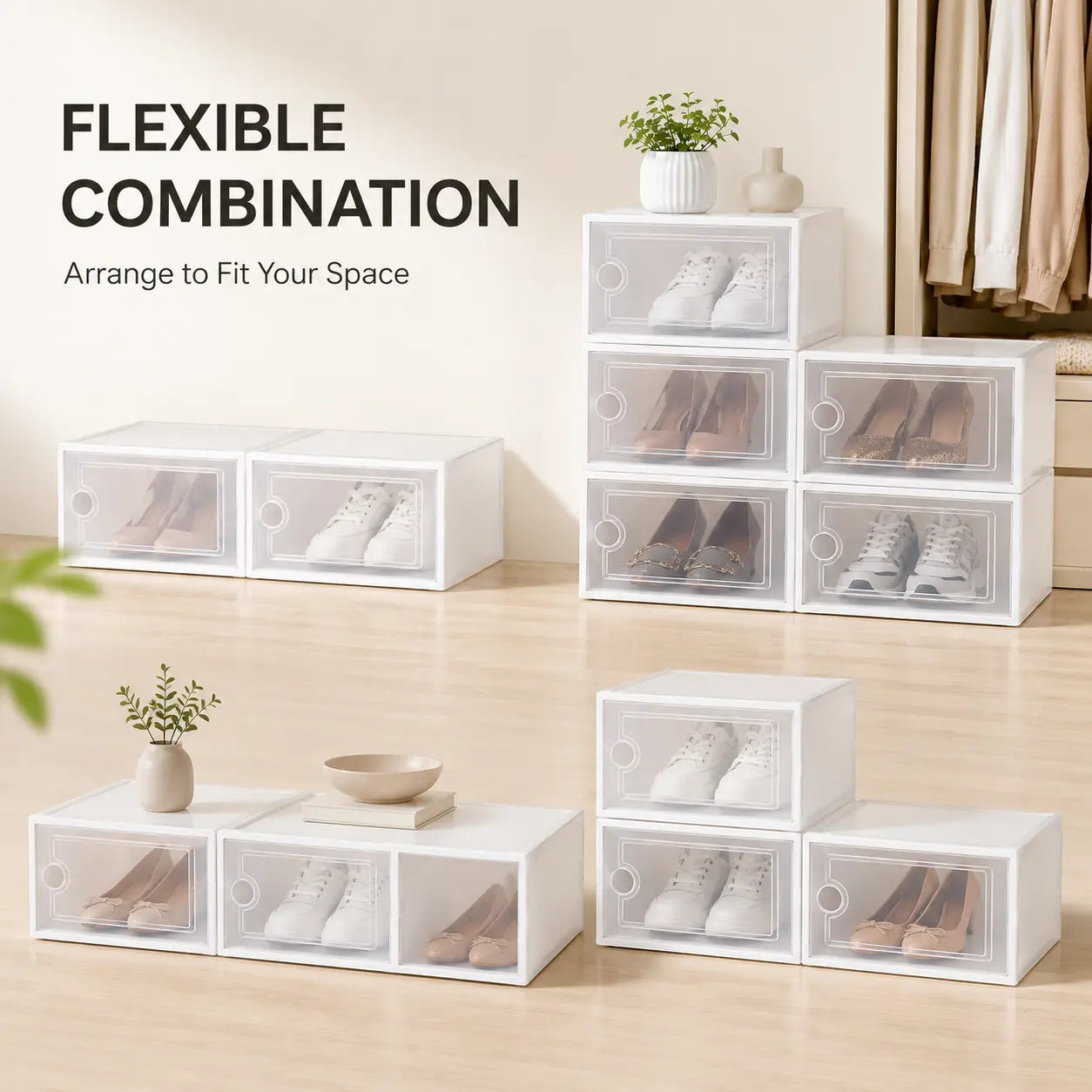 Premium Shoe Organizer with Magnetic Door - Perfect Display & Protection for Your Footwear