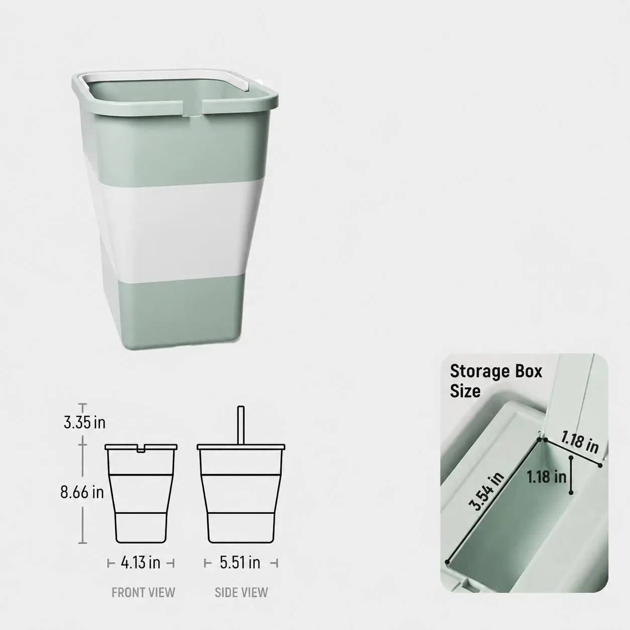 Collapsible Car Trash Can with Hidden Trash Bag Storage, Compact Folding Garbage Bin for Car, Camping, Picnic, Beach, Drinks and Small Items