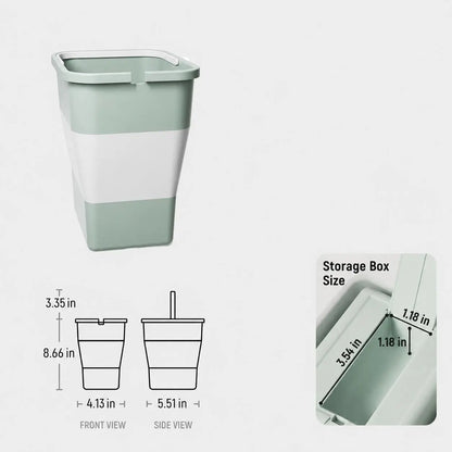 Collapsible Car Trash Can with Hidden Trash Bag Storage, Compact Folding Garbage Bin for Car, Camping, Picnic, Beach, Drinks and Small Items