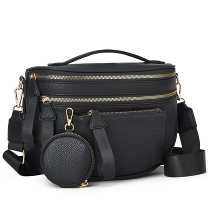 Spacious Checkered PU Leather Crossbody Bag Bum Bag Checkered Handbags Wallets for Women Summerwins
